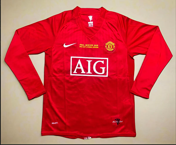 Manchester United 2008 Champions League Final RONALDO 7 Home Retro Jersey FULL SLEEVE