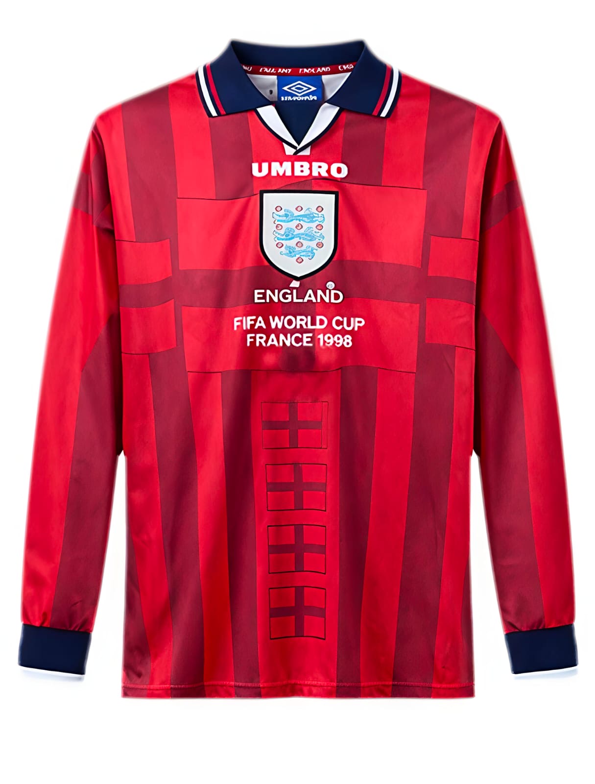 England Away Long Sleeves 1998 World Cup Retro Jersey